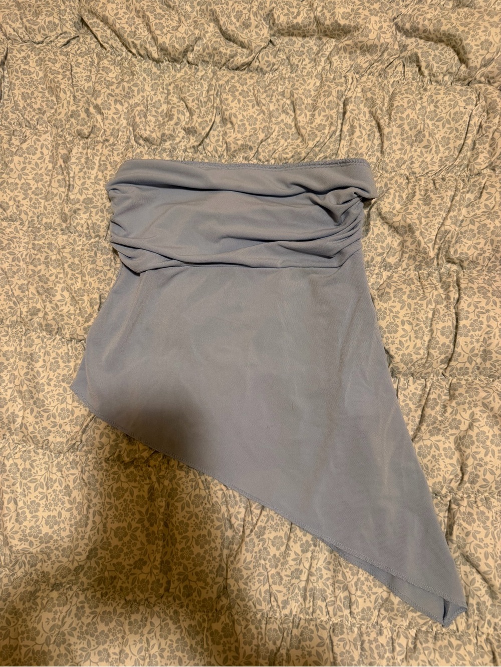 Urban Outfitters Light Blue Asymmetrical Strapless Skirt